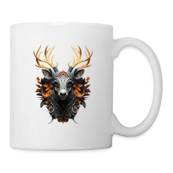 Hirsch Krafttier Tracht Dorffest für Dorfkinder - Tasse - Weiß - Rechts