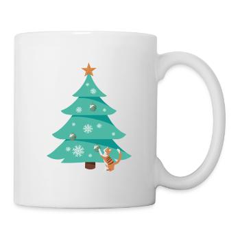 Arbre de Noël Arbre de Noël Chat - Mug blanc - blanc - Droite