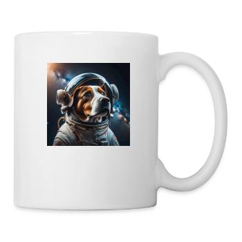 Astronauten Hund, Weltraum, Raumfahrt, Mond, Welta - Tasse - Weiß - Rechts