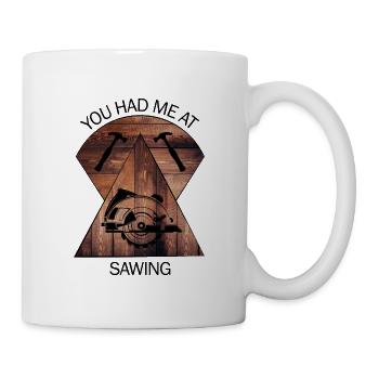 Carpenter, carpenter, carpenter, carpenter, craftsman, wood - Mug - white - Right