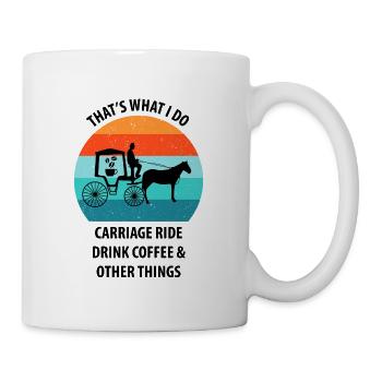 Coachman Carriage Horse-drawn carriage Coffee - Mug - white - Right