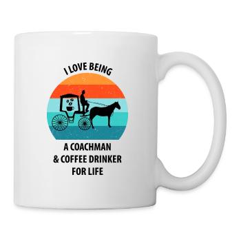 Coachman Carriage Horse-drawn carriage Coffee - Mug - white - Right