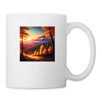 Sonnenuntergang im Wald - Tasse - Weiß - Rechts