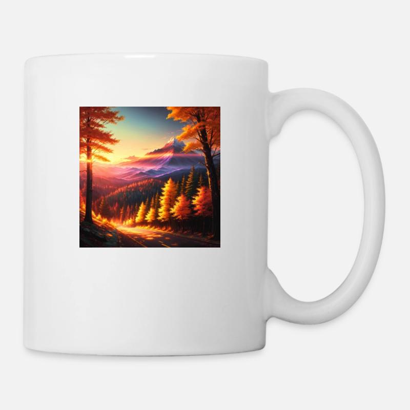 Sunset on the forest - Mug blanc - blanc