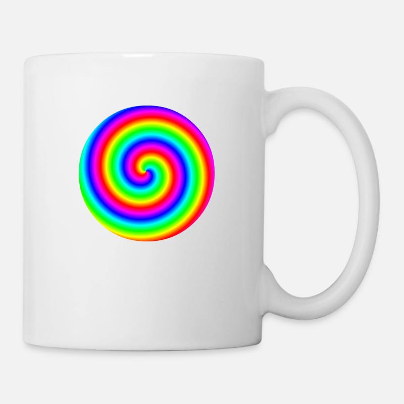3D Regenbogen Geschenkidee Röhre bunt Hypnose LGBT - Tasse - Weiß