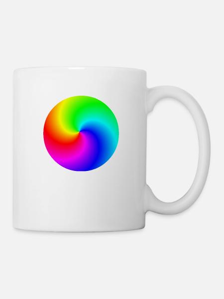 Spirale Regenbogen bunt Geschenkidee - Tasse - Weiß