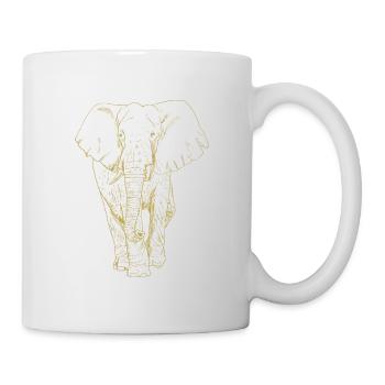 Illustrierte Designs mit Elefant - Tasse - Weiß - Rechts