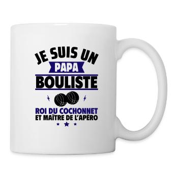 Papa bouliste,cadeau fête des pères,pétanque - Mug blanc - blanc - Droite