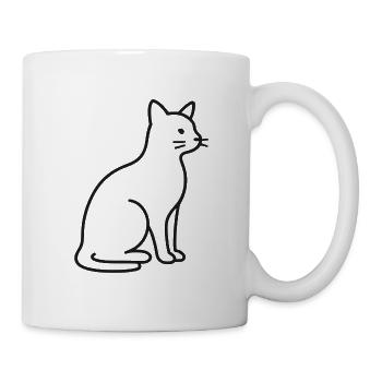 Cat Silhouette Line Art - Mug - white - Right