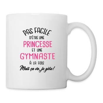 Pas facile d'être princesse et gymnaste - Mug blanc - blanc - Droite
