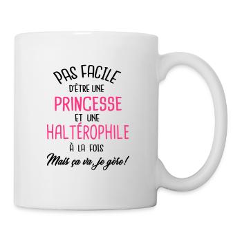 Pas facile d'être princesse et halterophile - Mug blanc - blanc - Droite