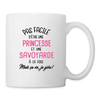Pas facile d'être princesse et Savoyarde - Mug blanc - blanc - Droite
