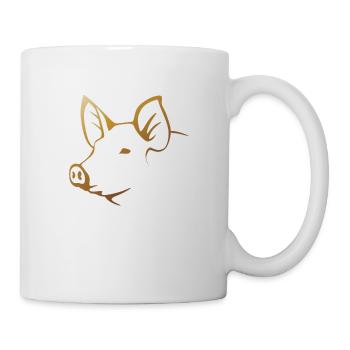 Schwein - Tasse - Weiß - Rechts