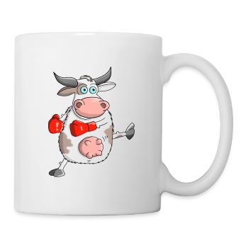 Witziger Comic Stier - Tasse - Weiß - Rechts