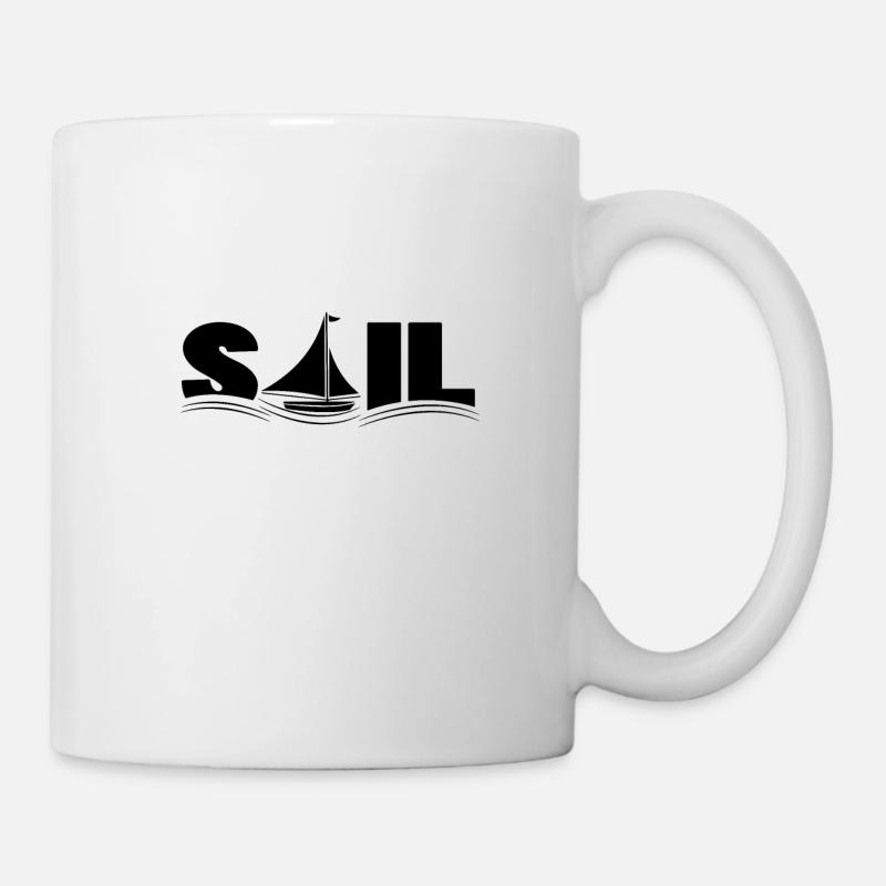 Segeln Boot Segelschiff Motorboot - Tasse - Weiß
