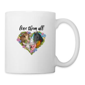 Animals and flower heart - Mug - white - Right