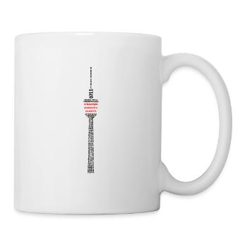 Stuttgart Fernsehturm (schwarz und rote Ebenen) - Tasse - Weiß - Rechts