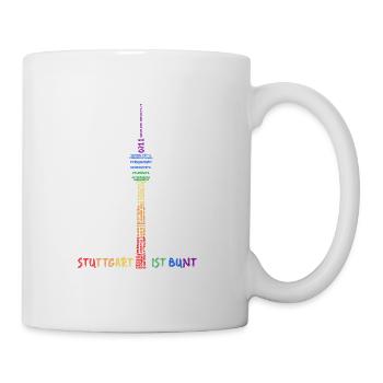Stuttgarter Fernsehturm PRIDE Stuttgart ist bunt - Tasse - Weiß - Rechts