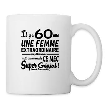 60 ans / anniversaire 60 ans / homme 60 ans - Mug blanc - blanc - Droite