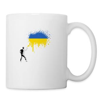 Drapeau Ukraine Drapeau rouge drapeau ukrainien - Mug blanc - blanc - Droite