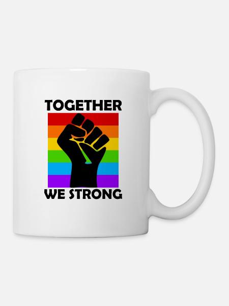 LGBTQ Regenbogenfahne - Tasse - Weiß