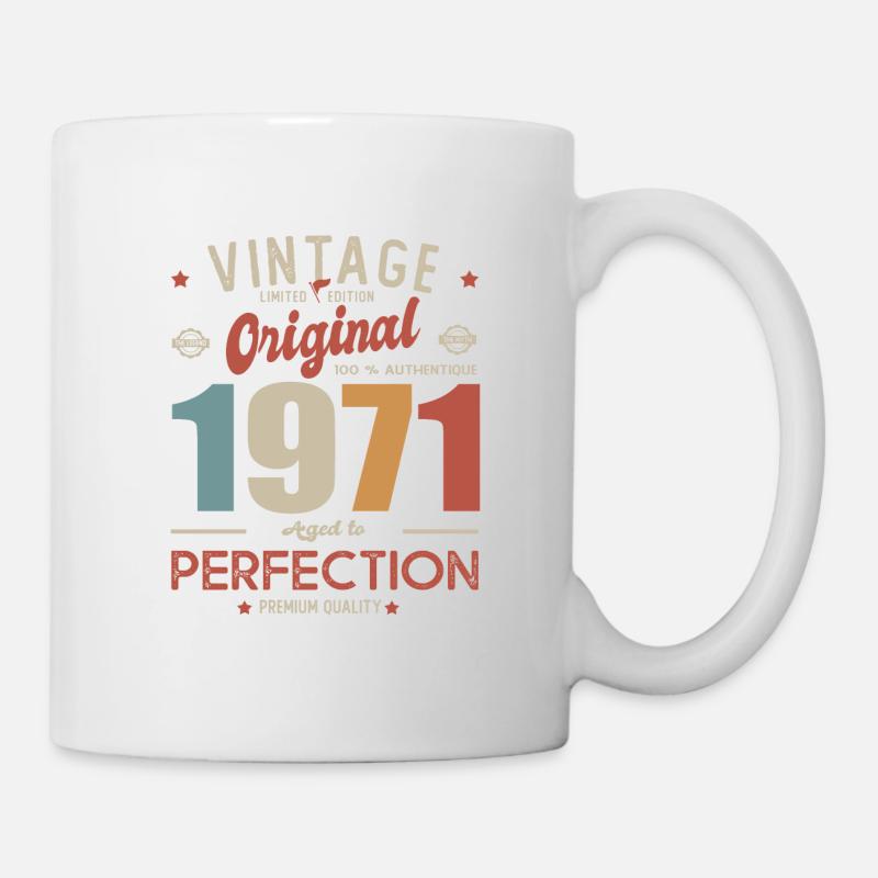 vintage original 1971 cadeau anniversaire 52 ans - Mug blanc - blanc