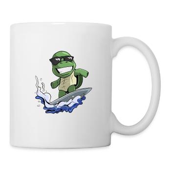 Schildkröte Surfboard Surfer - Tasse - Weiß - Rechts