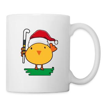 Joueur de hockey sur gazon hockey-poussin de Noël-hockey - Mug blanc - blanc - Droite
