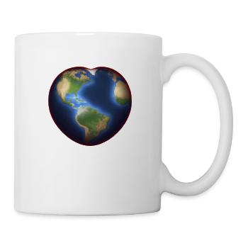 Terre Coeur Géographie Coeur Idée Cadeau Planète - Mug blanc - blanc - Droite
