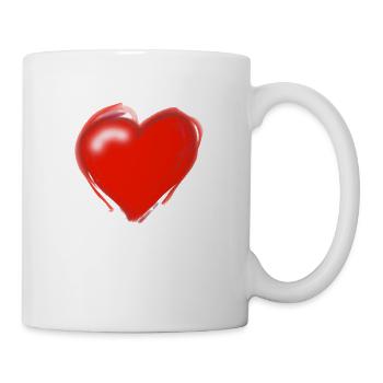 Herz rot Geschenkidee Liebe verliebt - Tasse - Weiß - Rechts