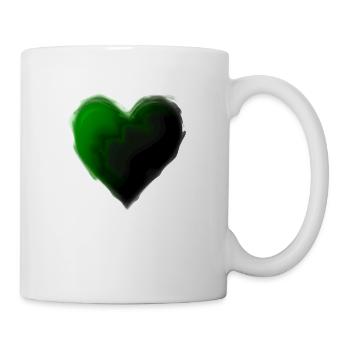 Idée cadeau vert cœur vert foncé vert foncé - Mug blanc - blanc - Droite