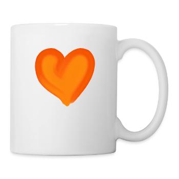 Heart orange gift idea - Mug - white - Right