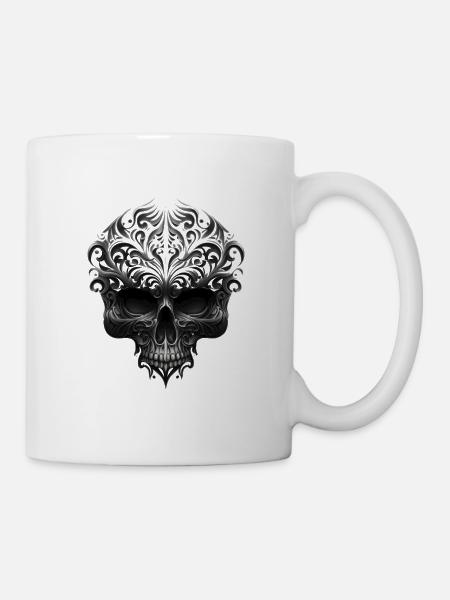 Crâne, gothique - Mug blanc - blanc