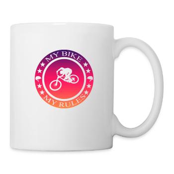 Biker Downhill Geschenk - Tasse - Weiß - Rechts