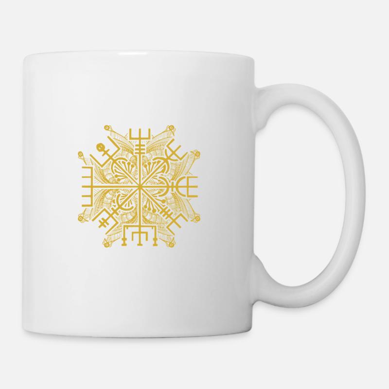 Wegweiser RUNEN viking CELTIC - VEGVISIR - Tasse - Weiß