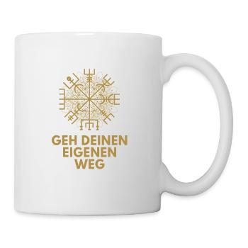 Wegweiser VEGVISIR - GEH DEINEN EIGENEN WEG - Tasse - Weiß - Rechts