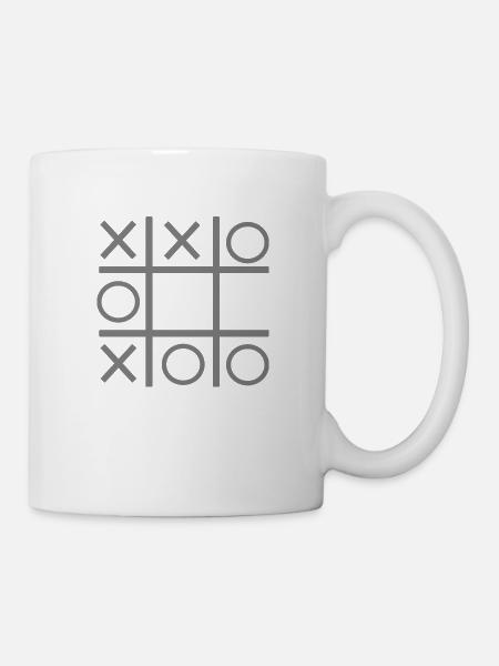 Tic-Tac-Toe Drei gewinnt Geschenkidee - Tasse - Weiß