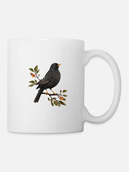 Amsel - Tasse - Weiß
