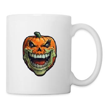 Halloween Kürbis - Tasse - Weiß - Rechts