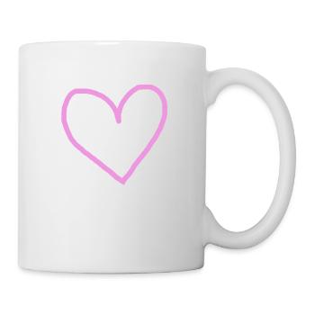 Rosa Herz Geschenkidee pink - Tasse - Weiß - Rechts