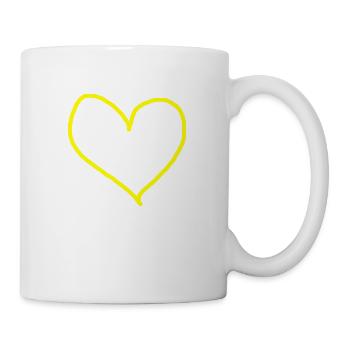 Gelbes Herz Geschenkidee gelb - Tasse - Weiß - Rechts