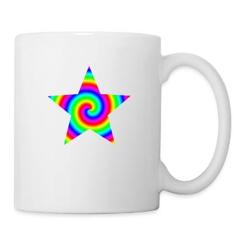 Idée cadeau spirale arc-en-ciel étoile colorée - Mug blanc - blanc - Droite
