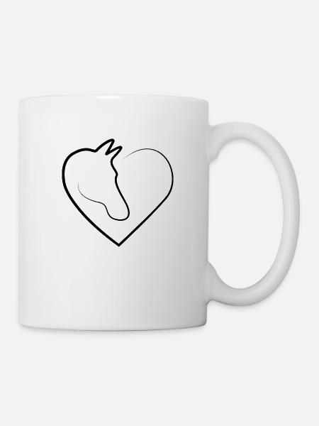 HorseHeart - Noir - Mug blanc - blanc