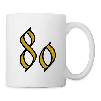 80. 80 JAHRE. 80. JAHRESTAG. 80-JÄHRIGES JUBILÄUM. - Tasse - Weiß - Rechts