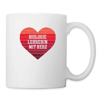 Biologie Lehrerin mit Herz Danke Beste Biolehrerin - Tasse - Weiß - Rechts