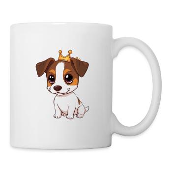 Jack Russell Terrier Chien avec Couronne - Mug blanc - blanc - Droite