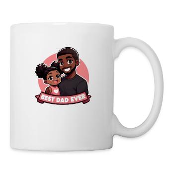 Vatertag - Ein schwarzer Vater und seine Tochter - Tasse - Weiß - Rechts