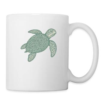 Stick-Schildkröte - Tasse - Weiß - Rechts