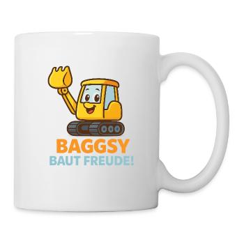 Bagger Mit Freundlichem Gesicht - Tasse - Weiß - Rechts