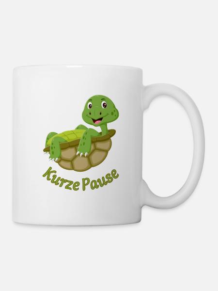 Cute Turtles Cartoon Print Break - Mug - white